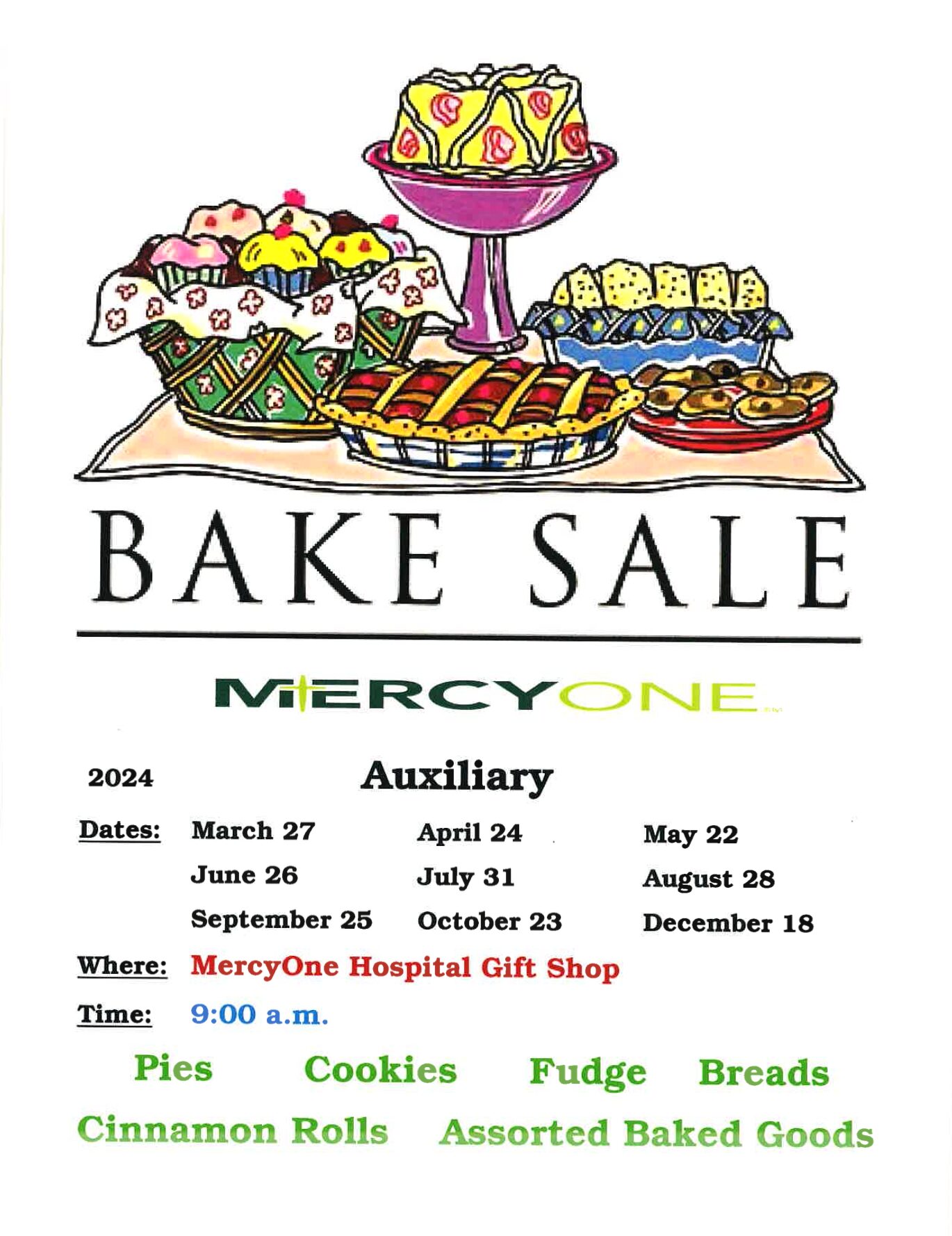 MercyOne Auxiliary Bake Sale